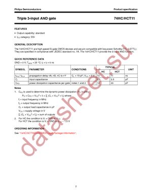 74HC11N,652 datasheet  